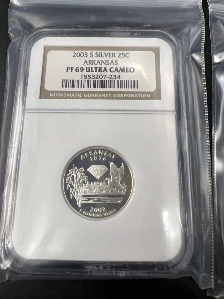 2003 S Silver Quarter 5 Coin Set NGC PF69 UCAM Brown Label Holders - Image 3 of 4