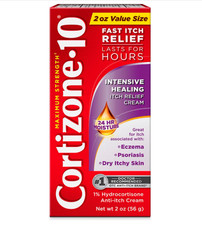 Cortizone 10 Intensive Healing Anti Itch Cream, Eczema, Psoriasis, 2 oz