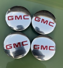 GMC 83mm CHROME CENTER CAPS 2014-2019 Sierra Limited & Yukon + XL 20" 22" WHEELS