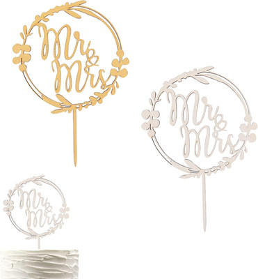 Holz Cake Topper 2 Stück Hochzeit Jubiläum Verlobung Mr Mrs