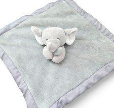 Carter s Gray Elephant Baby Lovey Security Blanket Satin Edge Plush 14 Inch