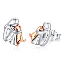 Hypoallergenic Dog Earrings 925 Sterling Silver Cute Animal Puppy Stud Earrin...