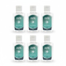 6 x Hand Sanitiser Gel 50ml Anti Bacterial Sanitizer No Rinse Pocket Travel Size