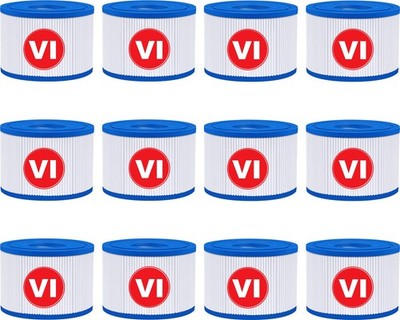 12 Pack Type VI Spa Hot Tub Filters Compatible with Coleman Salu spa Lay-Z-Sp...