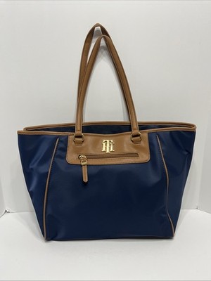 Tommy Hilfiger Navy Blue with Tan Tote Bag New