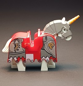 LEGO Castle Kingdoms Minifigure Lot 4 Lion Knights And Barding White Horse 7947