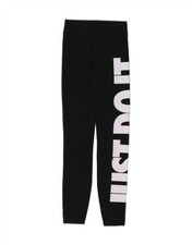 NIKE Womens Graphic Leggings UK 6 XS Black Polyester FI12