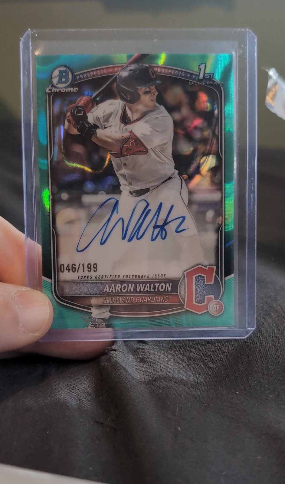 2025 Bowman Draft - Chrome Prospect Auto Aaron Walton Aqua Lava Refractor /199