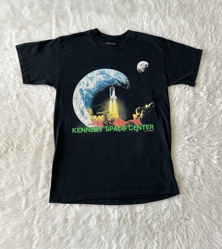 Vtg 1989 NASA Kennedy Space Center T Shirt Space Shuttle Single Stitch  L