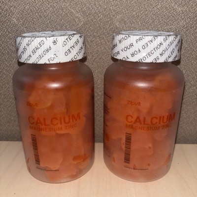 Calcium Magnesium Zinc Dietary Supplement 60 Gummies - Orange Flavor 2/pcs