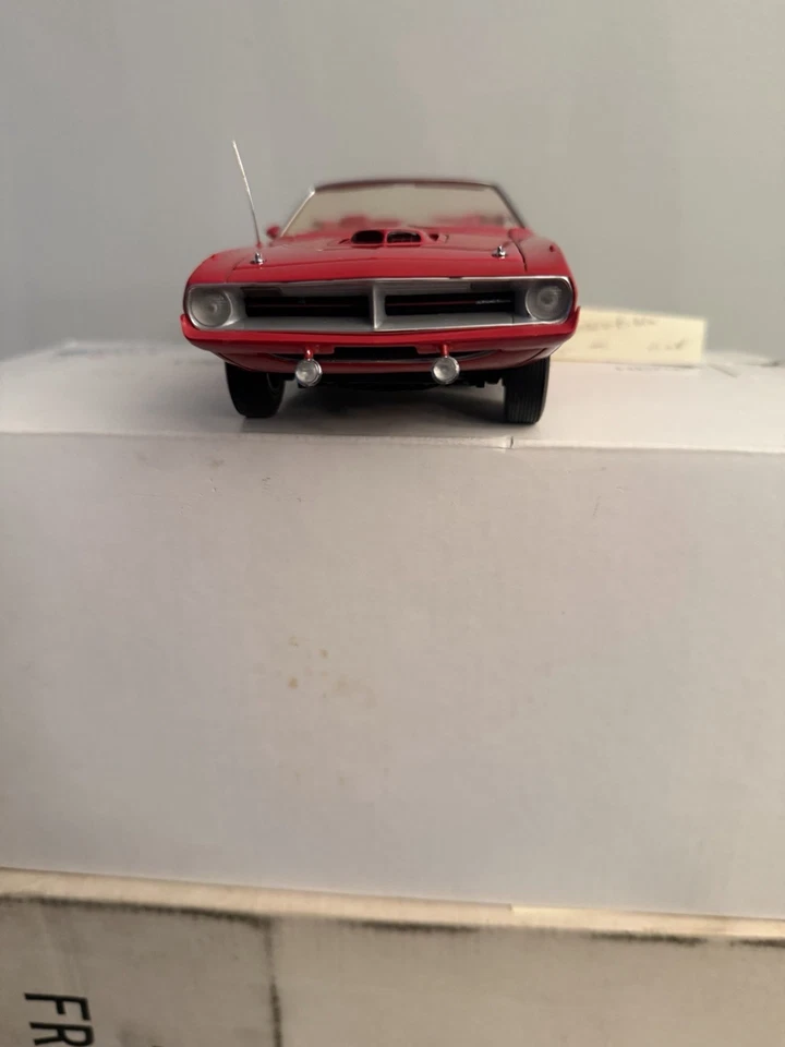 Tarjeta DieCast Franklin Mint 1970 Plymouth Red Hemi Cuda convertible 1/24 - sin caja Foto 2 de 4