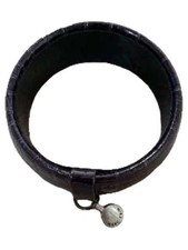 MARC CAIN Armband Damen Lila Leder Tierdruck Elegant Logo 8cm Durchmesser