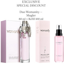    SPECIAL DUO THIERRY MUGLER WOMANITY 2.7 OZ 3.4 REFILL SEALED   