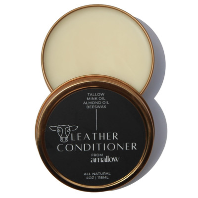 All Natural Leather Conditioner Balm - Made with Mink Oil, Tallow, & Beeswax,...