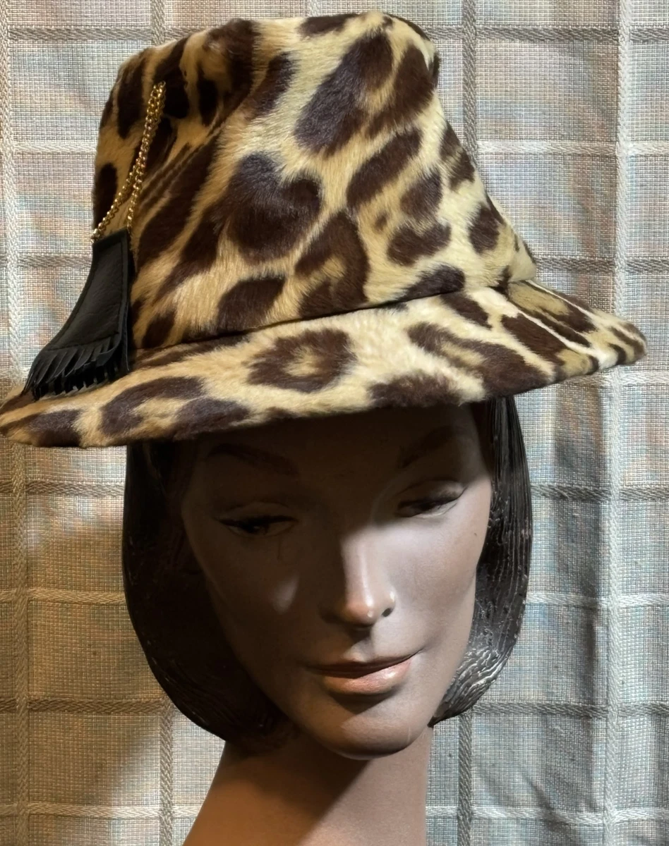 VTG Women’s hat Martelle made in West Germany Sz 22 -7.5 Gray Faux Fur Bow Band Faux Fur 60 main image 4