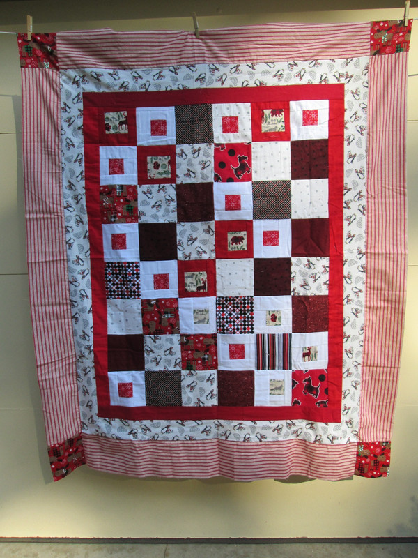 Handmade Flannel Quilt Top w/ Animals - Zookeeper's Delight ! - 50" x 60"