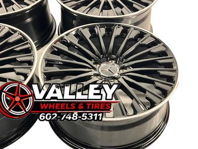19x9.5 19x8.5 SET 4 MERCEDES GLOSS BLK WHEELS FITS AMG C CLASS