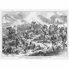 RUSSO-TURKISH WAR Death of Colonel Rosenbaum at Plevna - Antique Print 1877