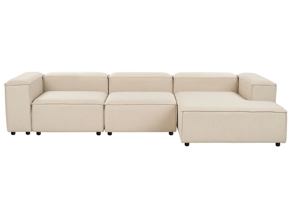 Modul-Ecksofa Stoff Beige 3-Sitzer Sofa Mit Chaiselongue Linksseitig Ardal-image