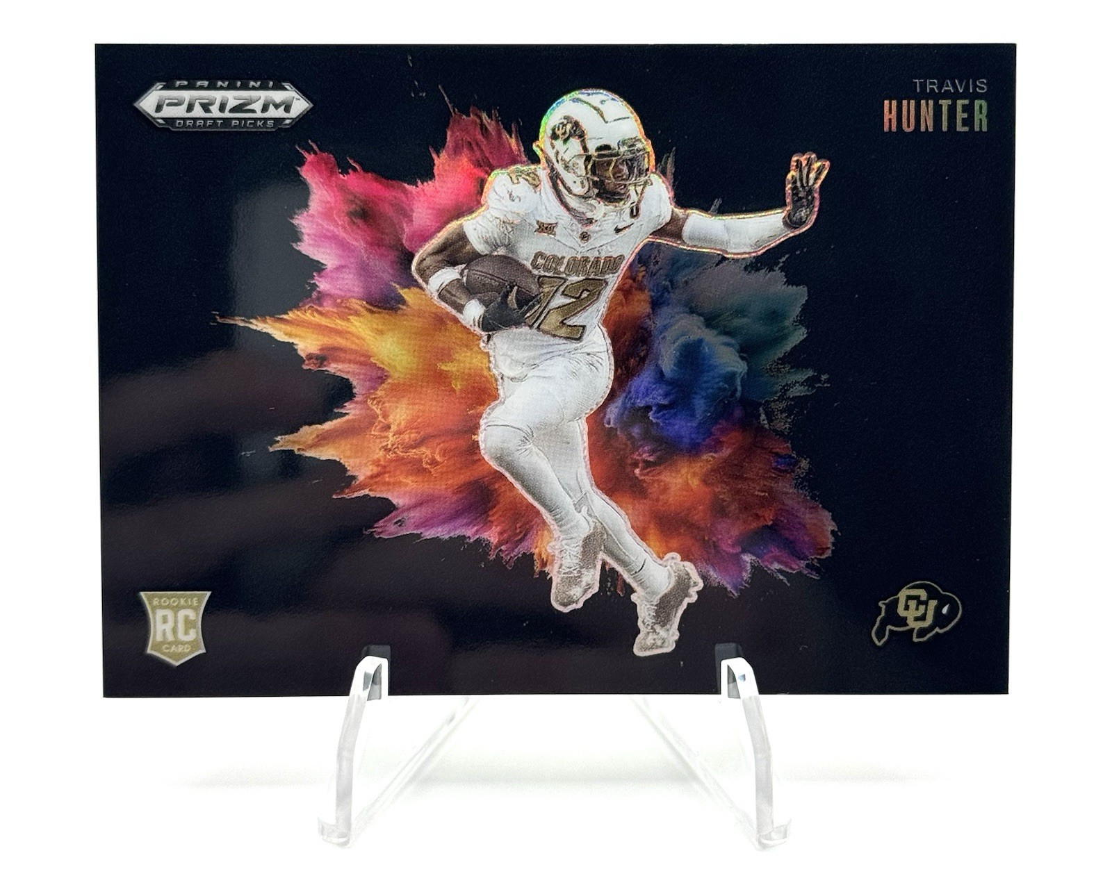 2025 Panini Prizm Draft Picks Travis Hunter COLOR BLAST BLACK Case Hit SSP #13