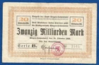 06 354 emergency money city of Singen am Hohentwiel 20 billion Mark, 29.10.1923