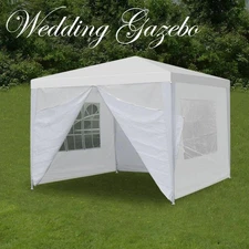 10'x10' Outdoor Canopy Party Wedding Tent Pavilion Gazebo Events 4 Wall White US