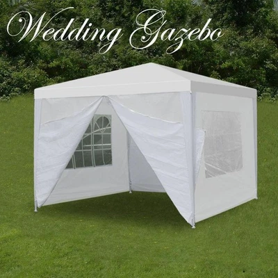 10'x10' Outdoor Canopy Party Wedding Tent Pavilion Gazebo Events 4 Wall White US