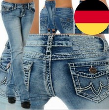Damen Jeans Hose Hüftjeans Stretch Dicke Nah...