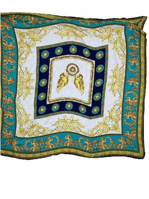VINTAGE women s Silk Baroque Scarf Features Medusa s Head Print M.i.italy 53''/54