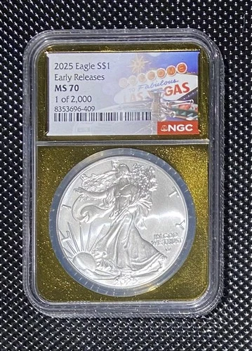 2025 Eagle 💥 Early Release - NGC MS70 💥 Vegas Gold Label 🗽 Numbers Vary
