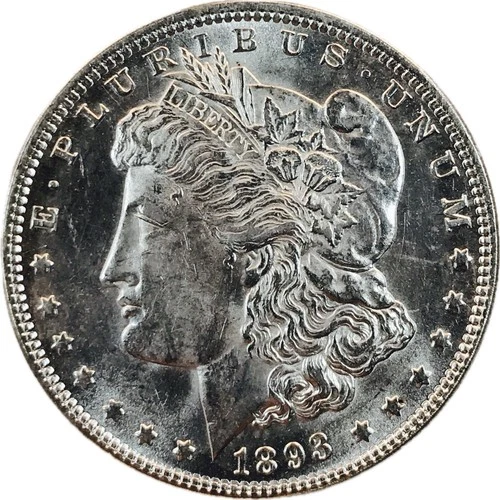 1893 MORGAN DOLLAR! GEM BU+++! RARE! SEMI PROOF LIKE! TOP NOTCH! NR #VIP72