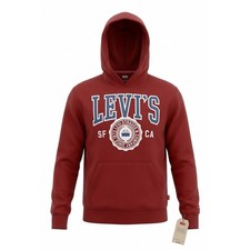 Levi's Kids Red Graphic Logo Pullover Hoodie Sweatshirt 91M208-R9G Size S 8-10Y