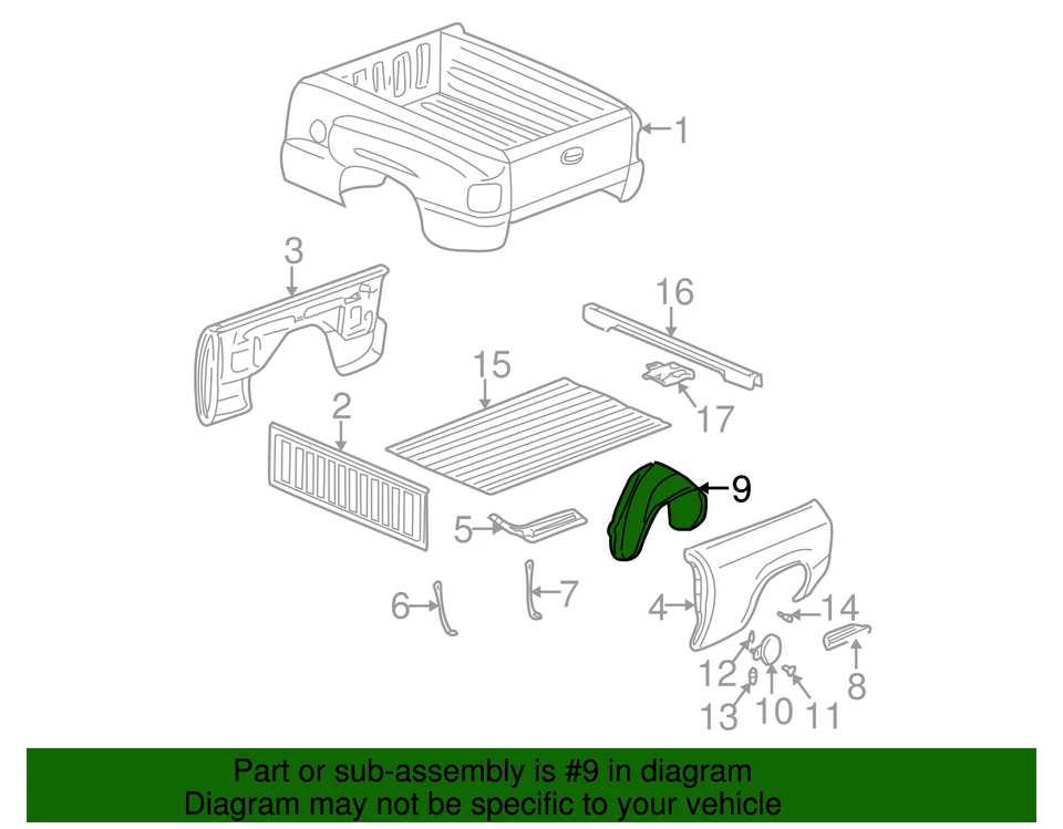 Genuine GM Passenger Side Rear Wheelhouse Panel 15709898 Foto 3 de 3