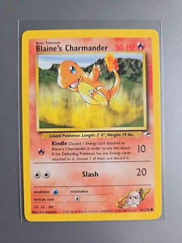"Blaine's Charmander" 61/132 Pokemon Gym Heroes NM POKÉMON Common