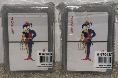 2 SEALED Fashion-craft Playing Cards W/hard Molded Plastic Case 2.5x3.75x0.75''