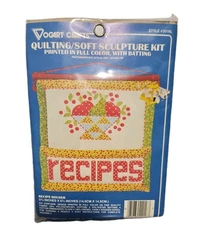 80s Vintage Vogart Crafts Quilting soft sculpture kit w Recipe Holder Sealed