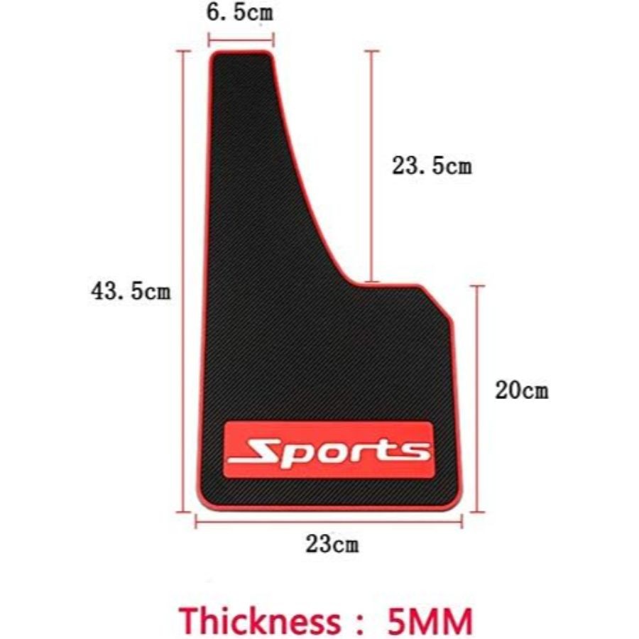 4 pcs Soft Material Automotive Car Mud Flaps Universal Fit Black Splash Sports