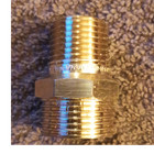 Brass Pipe Nipple 1/2 x 3/4 in NPT Threaded Fitting NSF 61-9 51510P Plumbing — photo 1