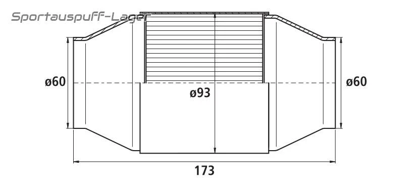 HJS Universal 200 Zeller Sportkat Ø 93mm Länge 173mm Anschluss Ø 60mm - Bild 2 von 2