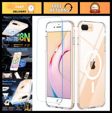 Magnetic Slim Case for iPhone 8 Plus/7 Plus with Screen Protector, Shockproof, M