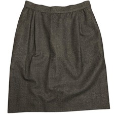 Valentino Night Vintage Wool Skirt Size 8 Charcoal Gray Made in Italy Pencil
