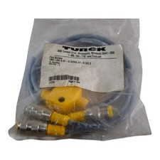 NEW Turck VB2-RS 4.4T-0.3/2RK 4T-0.3/0.3 Y-Splitter M12 Eurofast U0163-1