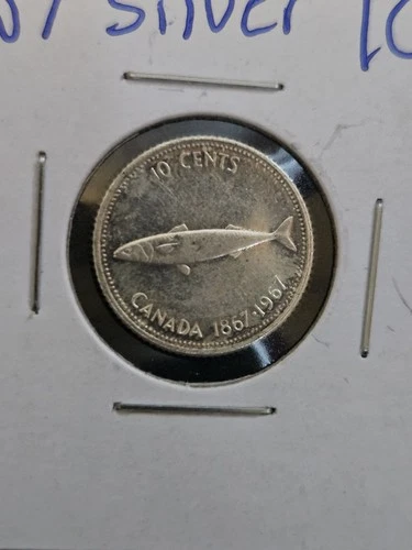 1967 canadian dime - 80% OR 50% silver - EF+