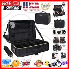 Makeup Case Large Makeup Bag Professional Train Case 16.5 inches Travel Cosme...