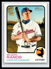 2022 Topps Heritage #407 Wilson Ramos SP Variation Cleveland Guardians