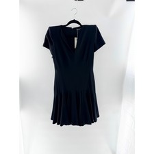 Alexander McQueen Tailored V-Neck Midi Dress Black Women's Size 42 IT / US 6