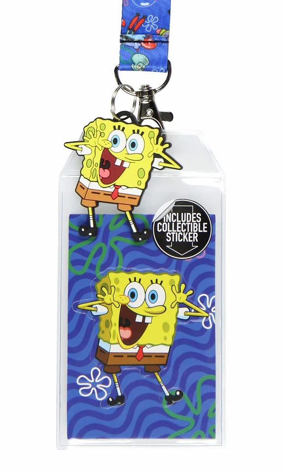 SpongeBob SquarePants ID Badge Holder Lanyard With Collectible Sticker - Image 2 of 4