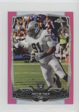 2014 Topps Chrome Mini BCA Pink Refractor 10/25 Justin Tuck #3 g1e