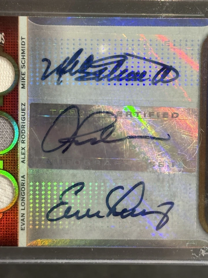 Topps Triple Threads 2011 auto reliquia Mike Schmidt/Alex Rodríguez/Longoria 23/36 Foto 2 de 3