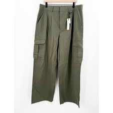 Sanctuary Cargo Pants Women  s SZ 33 NWT Frankie Wide-Leg Pleat Army Green Wide
